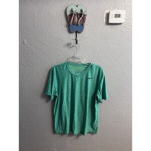 Nike Short Shirt Mens Size Large Green Lightweight Stretch Dri Fit